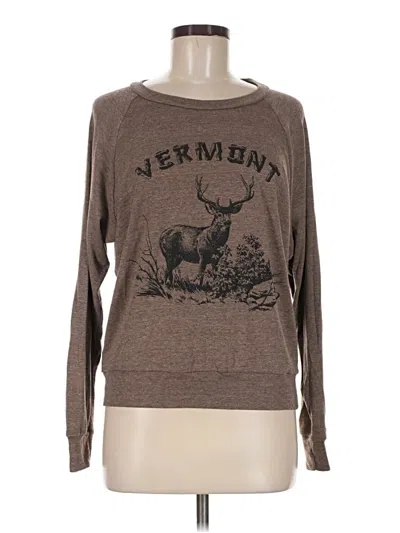 Pre-owned American Apparel Long Sleeve T-shirt In Brown