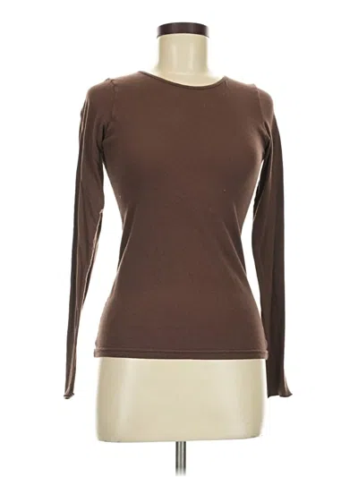 Pre-owned American Apparel Long Sleeve T-shirt In Brown
