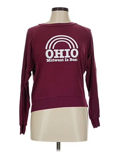 Pre-owned American Apparel Long Sleeve T-shirt In Burgundy