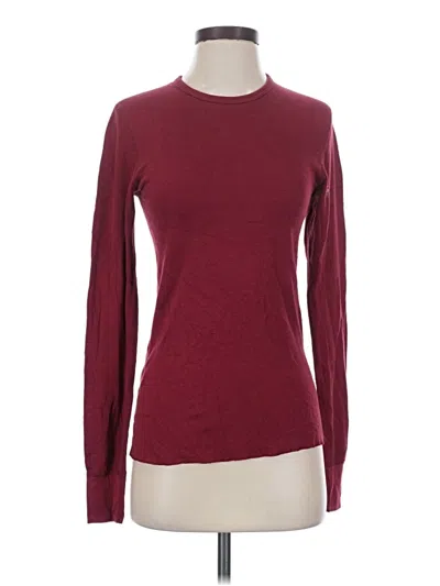 Pre-owned American Apparel Long Sleeve T-shirt In Burgundy
