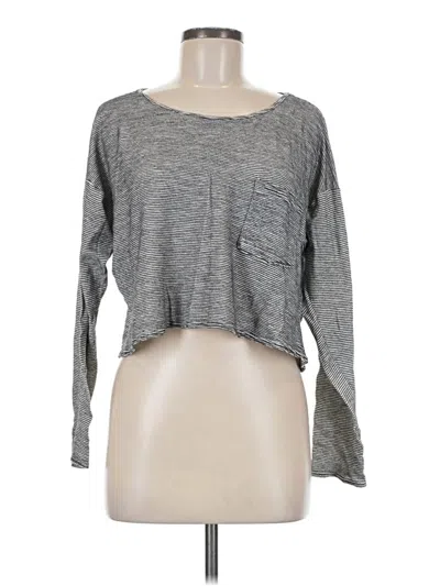 Pre-owned American Apparel Long Sleeve T-shirt In Gray
