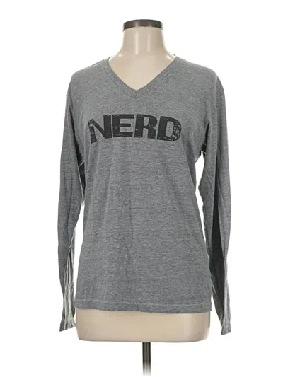 Pre-owned American Apparel Long Sleeve T-shirt In Gray