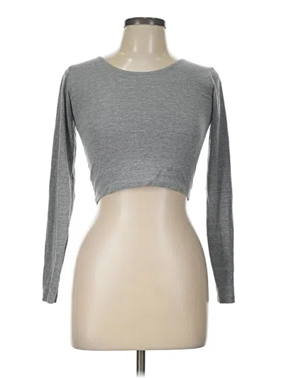 Pre-owned American Apparel Long Sleeve T-shirt In Gray