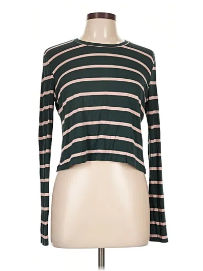 Pre-owned American Apparel Long Sleeve T-shirt In Green