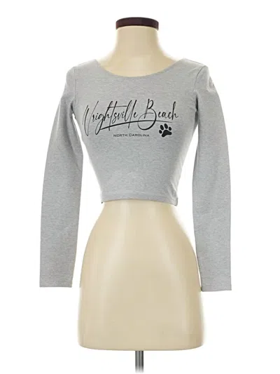 Pre-owned American Apparel Long Sleeve T-shirt In Silver