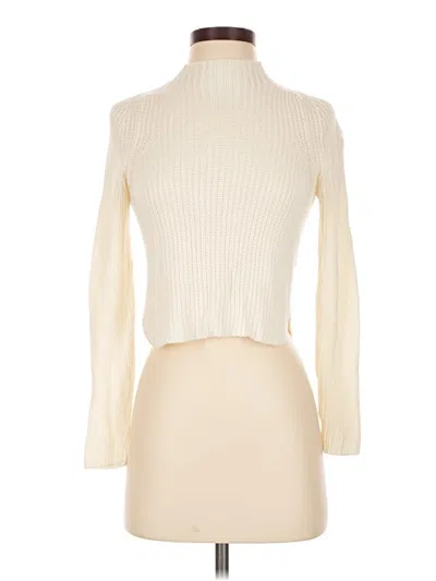 Pre-owned American Apparel Long Sleeve Turtleneck In Ivory