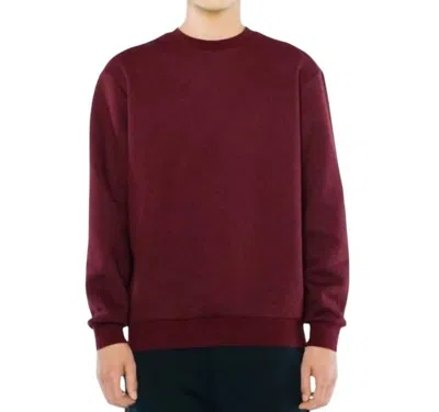 American Apparel Men's Fleece Long Sleeves Sweatshirt In Cranberry In Pink