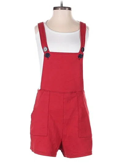 Pre-owned American Apparel Overall Shorts In Red