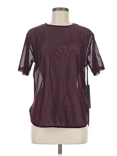 Pre-owned American Apparel Short Sleeve Blouse In Burgundy