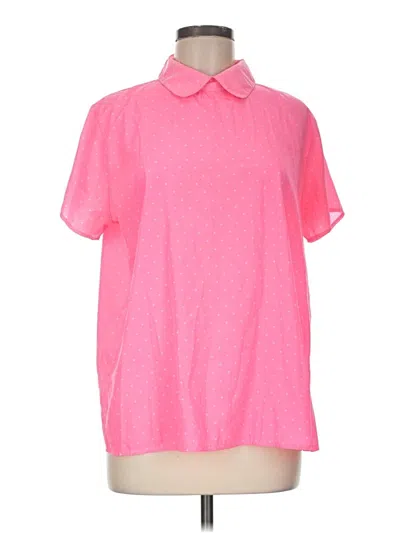 Pre-owned American Apparel Short Sleeve Blouse In Pink