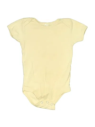Pre-owned American Apparel Babies' Short Sleeve Onesie In Yellow