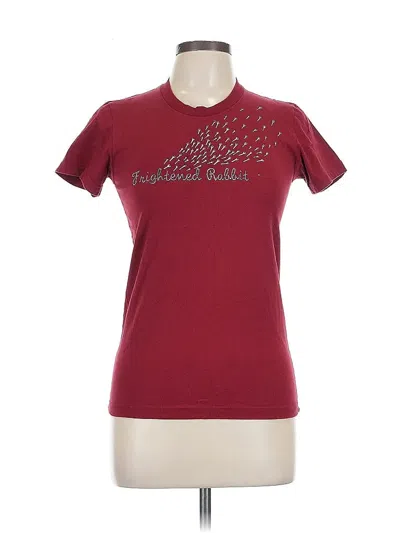 Pre-owned American Apparel Short Sleeve T-shirt In Burgundy