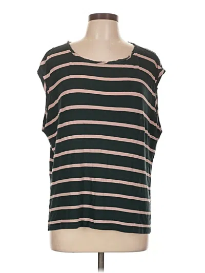Pre-owned American Apparel Short Sleeve Top Brown Boatneck Tops