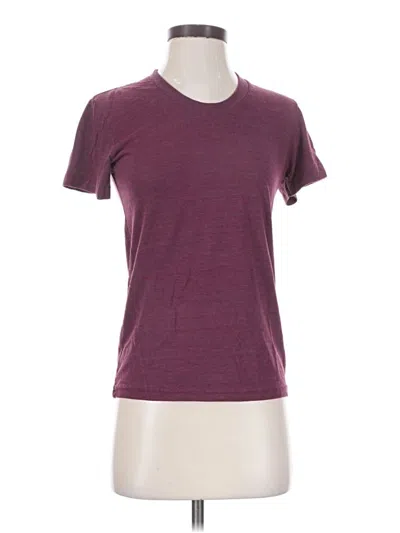 Pre-owned American Apparel Short Sleeve Top Burgundy Crew Neck Tops
