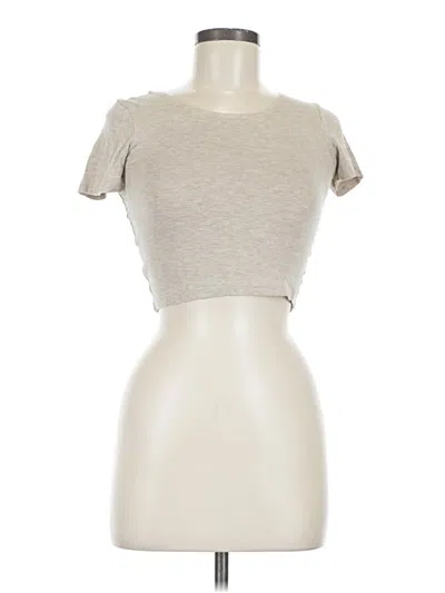 Pre-owned American Apparel Short Sleeve Top Gray Keyhole Neckline Tops