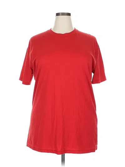 Pre-owned American Apparel Short Sleeve Top Red Crew Neck Tops