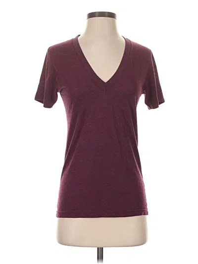 Pre-owned American Apparel Short Sleeve T-shirt In Burgundy