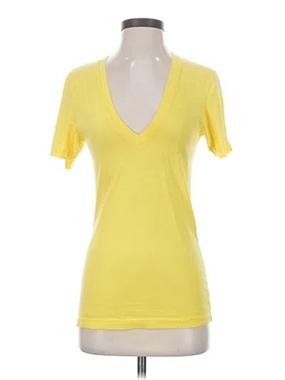 Pre-owned American Apparel Short Sleeve T-shirt In Yellow