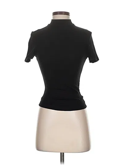 Pre-owned American Apparel Short Sleeve Turtleneck In Black