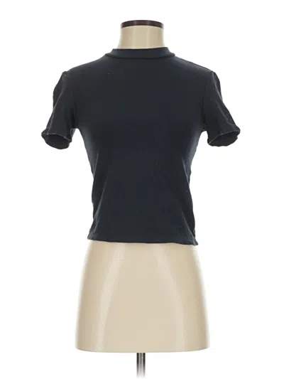 Pre-owned American Apparel Short Sleeve Turtleneck In Black