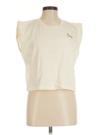 Pre-owned American Apparel Sleeveless T-shirt In Ivory