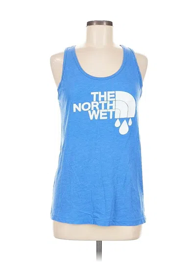 Pre-owned American Apparel Tank Top Blue Halter Neckline Tops