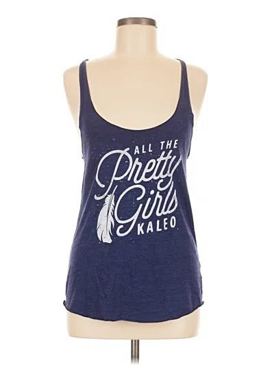 Pre-owned American Apparel Tank Top Blue Halter Neckline Tops