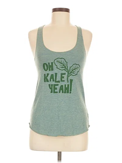 Pre-owned American Apparel Tank Top Green Halter Neckline Tops