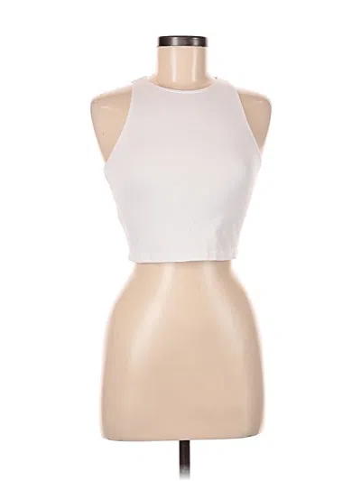 Pre-owned American Apparel Tank Top Ivory Halter Neckline Tops In White