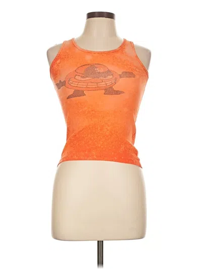 Pre-owned American Apparel Tank Top Orange Halter Neckline Tops