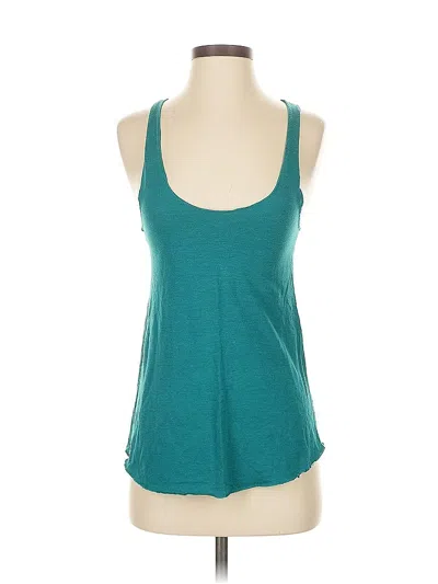 Pre-owned American Apparel Tank Top Teal Halter Neckline Tops In Blue