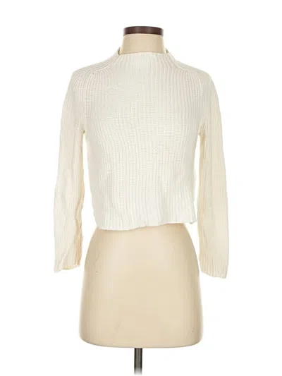 Pre-owned American Apparel Turtleneck Sweater In White