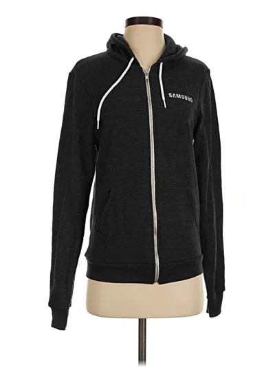 Pre-owned American Apparel Zip Up Hoodie In Black