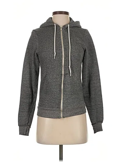Pre-owned American Apparel Zip Up Hoodie In Gray