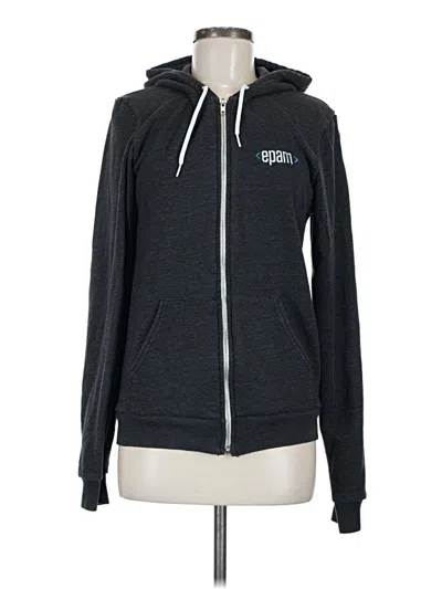 Pre-owned American Apparel Zip Up Hoodie In Gray