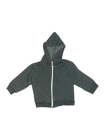 Pre-owned American Apparel Kids' Zip Up Hoodie In Gray