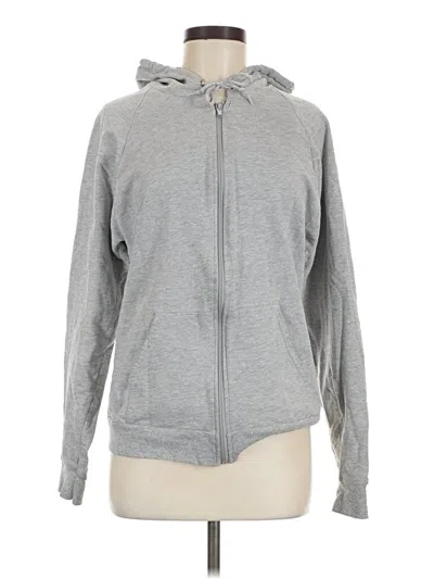 Pre-owned American Apparel Zip Up Hoodie In Gray