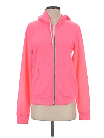 Pre-owned American Apparel Zip Up Hoodie In Pink