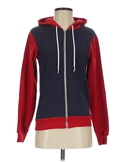 Pre-owned American Apparel Zip Up Hoodie In Red
