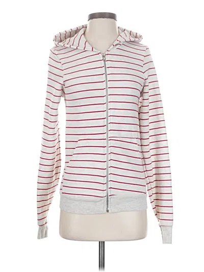 Pre-owned American Apparel Zip Up Hoodie In White