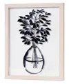 American Art Decor Branch Leaves In A Vase Printed Glass Wall Art, 12" X 15" In Black