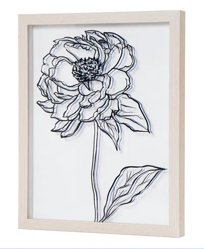 American Art Decor Peony Sketch Printed Glass Wall Art, 12" X 15" In Black