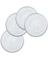 American Atelier Alabaster Silver Glass Charger Plates, Set Of 4 In Silver