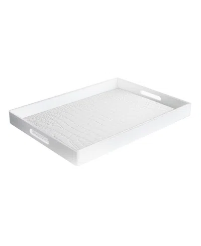 American Atelier Angular Tray, 14" X 19" In White
