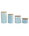 American Atelier Arabesque Canister, Set Of 4 In Blue