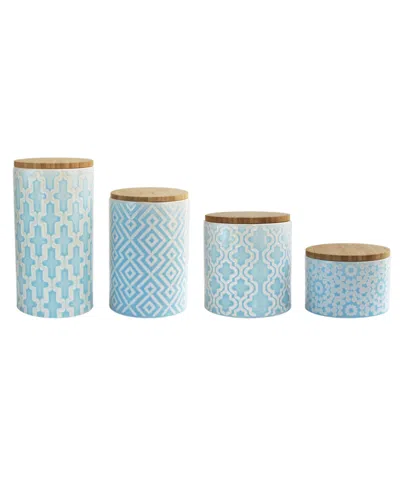 American Atelier Arabesque Canister, Set Of 4 In Blue