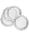 American Atelier Arizona Silver/clear Glass Charger Plates, Set Of 4 In Silver