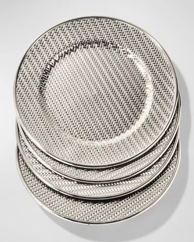 American Atelier Aubrey Silver Electroplated Charger Set Of 4 In Silver