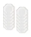 American Atelier Baroque Charger Plate 12 Piece Dinnerware Set, Service For 12 In White