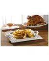 American Atelier Bianca Leaf 15.25in Square Platter